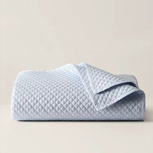 Ralph Lauren Sateen Argyle Quilt, Full/Queen Blue Hyacinth